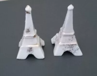 Vintage Lot Of 2 Mini Porcelain Eiffel Towers - A Nat. Sup. Co. Orig.-1 7/8 In. • $4