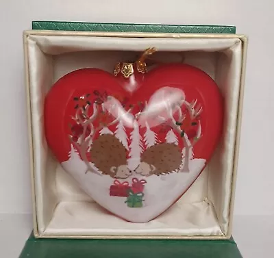 $25 • Buy Pier 1 Li Bien Hedgehog Love Heart Christmas Ornament Hand Painted 2017 Orig Box