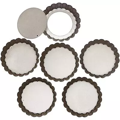 4 Inch Mini Tart Pan Set Of 6 Non-Stick Small Tart Mold Quiche Pans With Rem... • $25.39