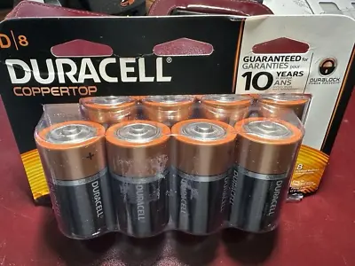 Duracell Coppertop D Batteries 8 Count Pack Made In USA. Long-lasting Power. • $16.50