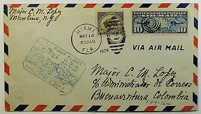1929 SC 700 Buffalo First Flight Miami Via Canal Zone To Columbia  Airmail Cover • $48.75