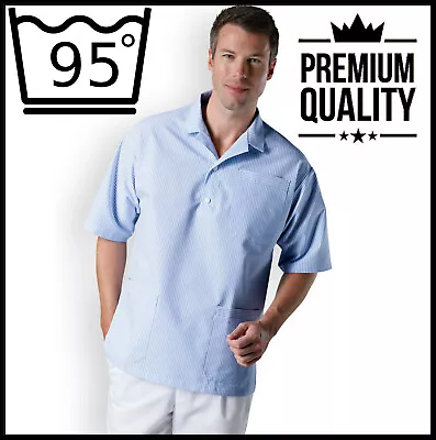 Mens Top Tunic Scrub Shirt Dentist Heathcare Hospital Medical Nurse NHS Dental • £10.99
