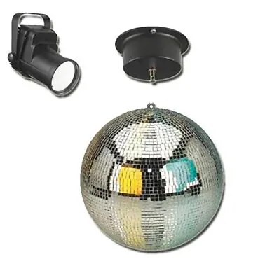 30cm Mirror Ball With Motor And LED Spot Light • £95