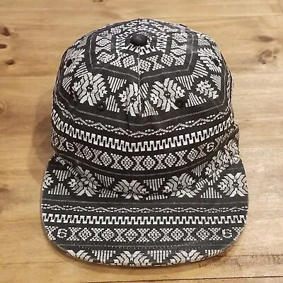 Vans Hat Cap Snap Back Black White Geometric One Size Adjustable Skate AOP • $11.93