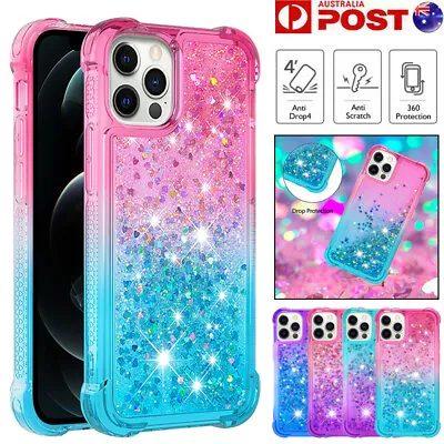 $12.89 • Buy For IPhone 14 13 12 11 Pro Max XS XR 8 7 Plus Case Clear Liquid Glitter Cover