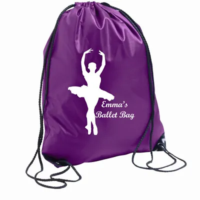 Personalised Ballet Bag Drawstring Backpack Gymsac PE School Dance Ballerina • $77.46