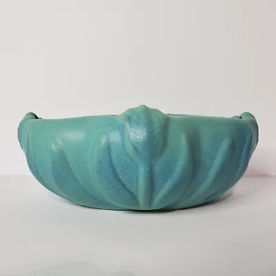 Vintage Van Briggle Pottery Raised Tulip Console Bowl Ming Blue • $142.39