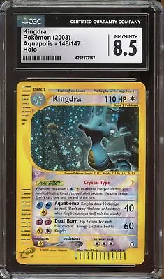 Pokemon Kingdra Aquapolis Crystal Holo Rare #148 CGC 8.5 • $202.50