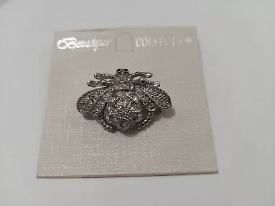 Boutique Collection Bumble Bee Insect Rhinestone Brooch Pin 1.25  Long New NOS • $15