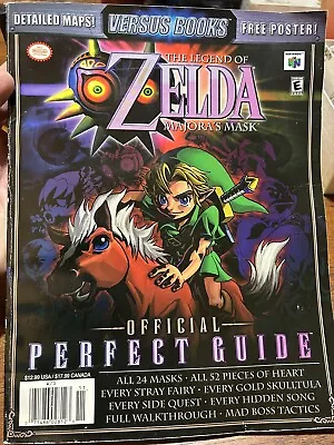 The Legend Of Zelda Majora’s Mask N64 Official Perfect Guide Book With Poster • $7.50