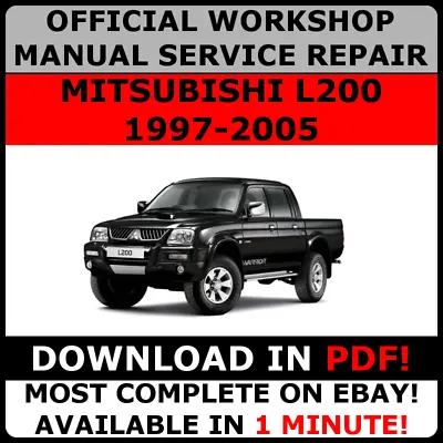 OFFICIAL WORKSHOP Service Repair MANUAL For MITSUBISHI L200 1997-2005 • $12.41