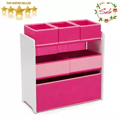 Kids Girls Multi Bin Toy Organizer Princess Playroom Storage Box Chest Gift Pink • $29.83