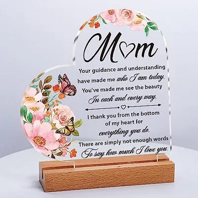Mom Birthday Gifts Gifts For Mom Acrylic Plaque Engraved With Touching Words Bir • $12.07