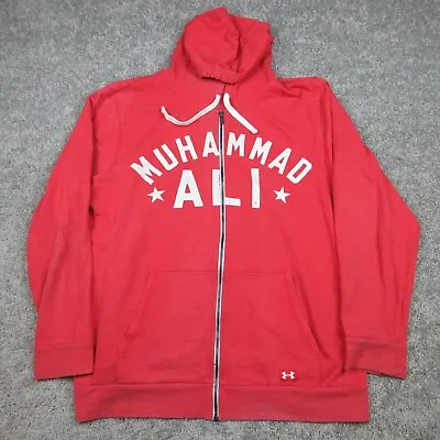 Under Armour Roots Of Fight Boxing Sweater Mens XL Red Zip Hoodie Muhammad Ali • $79.99