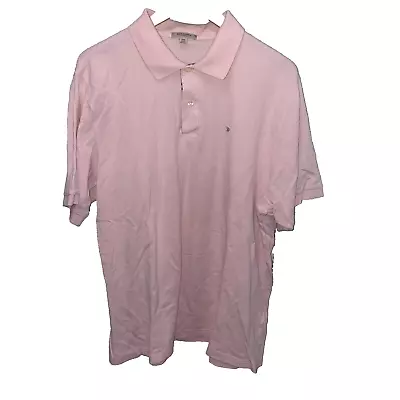 Burberry London Polo Shirt Mens XXL Pink Plaid Placket Made In Hong Kong Vintage • $99.99