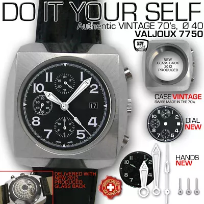 Set: Case Stainless Steel 70's40mm For Movement Valjoux 7750+new Dial+new Hands • $150