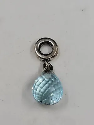 $30 • Buy Pandora Sterling Silver Ale Charm Dangle Baby Ice Blue Faceted Murano Glass