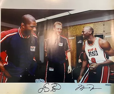 Michael Jordan Larry Bird Signed Dream Team 16x20 Photo Upper Deck UDA • $4822.99