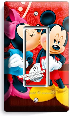 Mickey Mouse Minnie Kissing Single Gfci Light Switch Wall Cover Kids Room Decor • $17.99