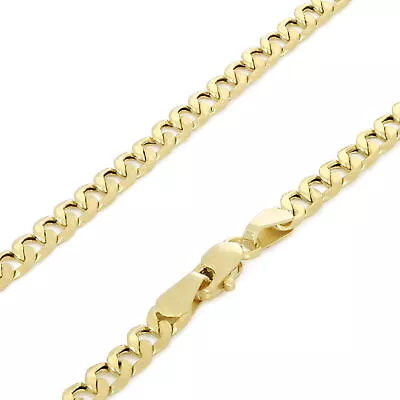 14K Yellow Gold 2.5mm Curb Cuban Link Chain Pendant Necklace Lobster Clasp 22  • £166.38