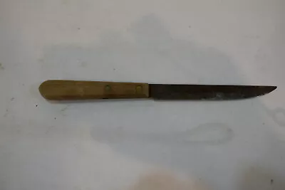 Vintage  Wood Handled ForgeCraft  Knife 4 1/4   Carbon Steel Blade Wood Handle • $15.95