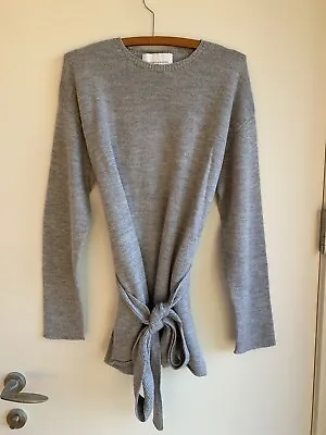 VIKTORIA WOODS Grey Merino Wool Knit With Belt - Size 0 • $139