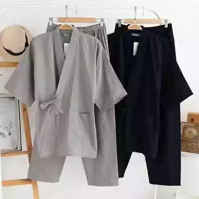 Japanese Kimono Cardigan Pants 2-piece Set For Men's Pajamas And Bathrobes • $47