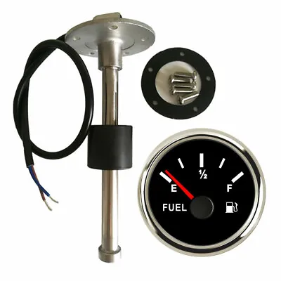 Fuel Level Gauge With 165MM Sender 10-180ohms For Truck Marne Motorcycle Red LED • $40.28