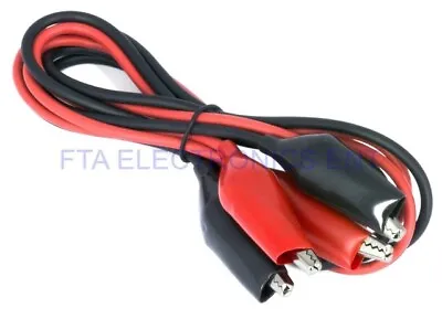 $5.89 • Buy Pair Of Dual Red & Black Test Leads With Alligator Clips Jumper Cable 16GA Wire