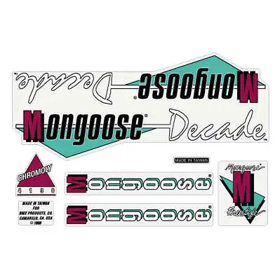 Mongoose - 1988 Decade Decal Set - Blue Frame - Old School Bmx • $66