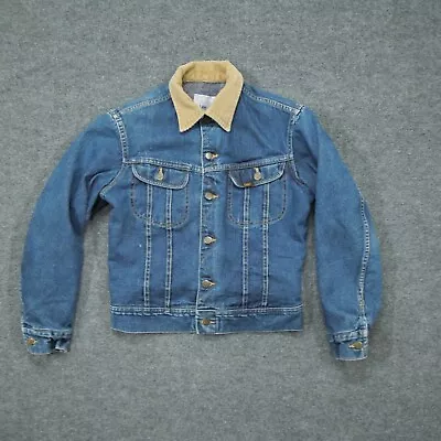 Vintage Lee Storm Rider Jacket Adult 36 36R Blue Jean Blanket Lined Mens 70s • $177.77