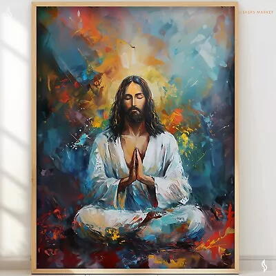 Jesus Meditation Art Print Spirituality Painting Poster All Sizes • $17.49