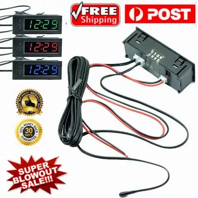 12V 3 In 1 Car Vehicle Thermometer Voltmeter Clock LED Digital Display Kit AU • $16.45