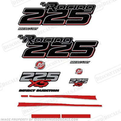 Fits Mercury Racing Optimax 225XS DFI DECAL SET 8M0121263 - Red Stripes • $164.95