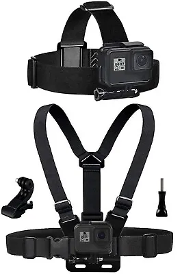 Chest Strap Harness Head Mount For GoPro HERO 4 5 6 7 8 9 10 11 12 Action Camera • £8.35