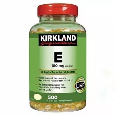 Kirkland Signature Vitamin E 400 IU (180 Mg) 500 Softgels EXP 01/2027 Or Later • $18.60