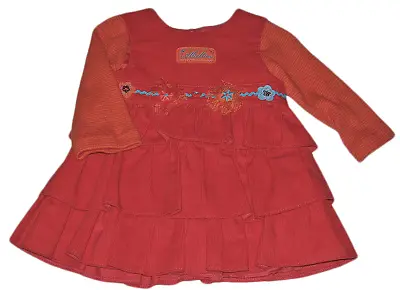 Baby Girl Dress Abella Designer RED Cord Frilly • £14.99