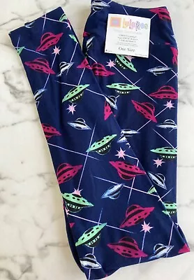 NEW LuLaRoe OS Leggings Planets Space Galaxy UFO Blue HTF *UNICORN * RARE • $27