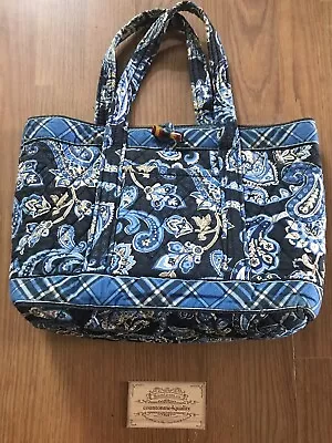 Vera Bradley Windsor Blue Retired Pattern Small Toggle Tote Great Condition • $28