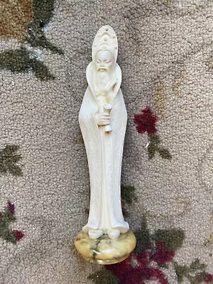 Vintage Signed A.Giannelli Italian Carved Alabaster Sculpture Of Man With Scroll • $29.99