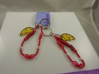 Key Chain Smiley Face Half Heart Beads Keychain Best Friends • £12.54