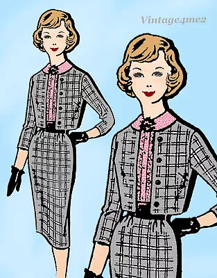 Mail Order 8347: 1960s Uncut Misses Slender Suit Sz 34 B Vintage Sewing Pattern • $22.95