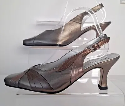 £12.99 • Buy Geneva By Equity Nicole Antique Bronze Leather Sling Back Shoes 5.5 BNIB