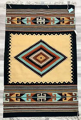 $599.95 • Buy Zapotec Handwoven Wool Rug Seis Luna’s 1074