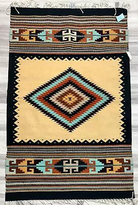 $599.95 • Buy Zapotec Handwoven Wool Rug Seis Luna’s 1074
