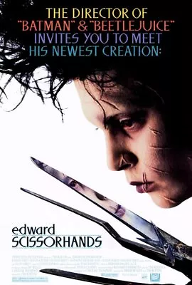 Edward Scissorhands (1990) Style-C Johnny Depp Vincent Price Movie Poster 27x40  • $44.95