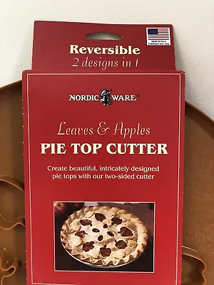 NEW Reversible Nordic Ware Apples & Leaves Pie Crust Top Cutter Emboss Stamp 12” • $9.99