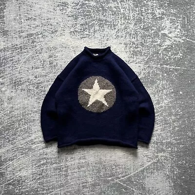 Vintage 90s Pachamama Roll Neck Star Knit Jumper • £190