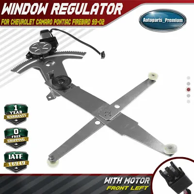 Window Regulator W/ Motor For Chevrolet Camaro Pontiac Firebird 93-02 Front Left • $40.10