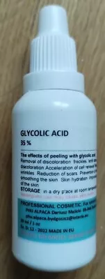 Glycolic Acid 35 %  30 Ml - Cosmetic Peel - Wrinkle Pore + Low Price Original  • $10